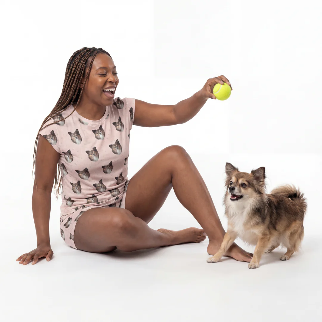 Fitted T-Shirt Pajama Set | Pet Face Pajamas - Image 11