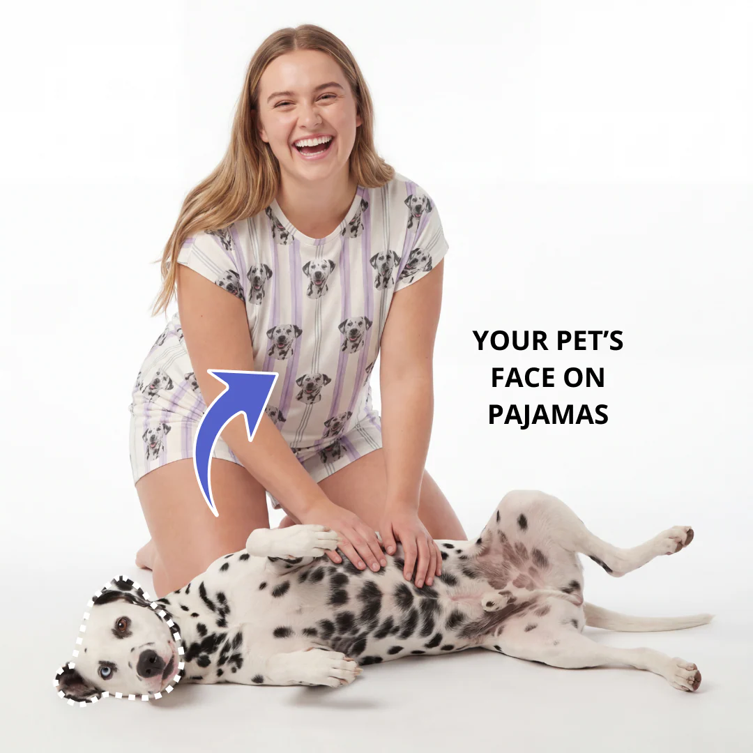 Fitted T-Shirt Pajama Set | Pet Face Pajamas - Image 4