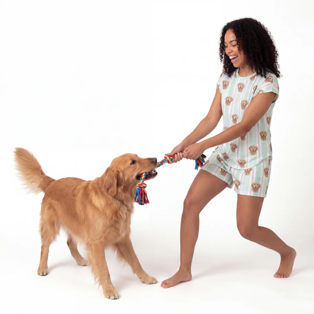 Fitted T-Shirt Pajama Set | Pet Face Pajamas - Image 6