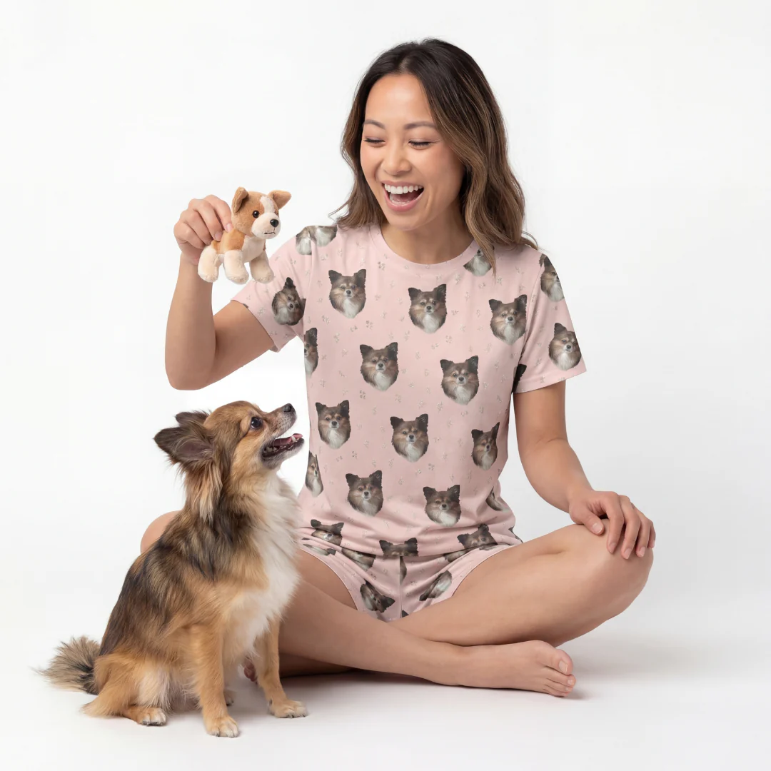 Relaxed T-Shirt Pajama Set | Pet Face Pajamas - Image 10