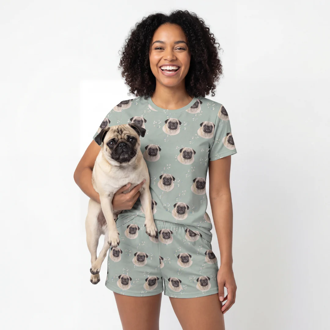 Relaxed T-Shirt Pajama Set | Pet Face Pajamas - Image 11