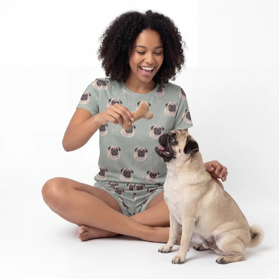 Relaxed T-Shirt Pajama Set | Pet Face Pajamas - Image 12