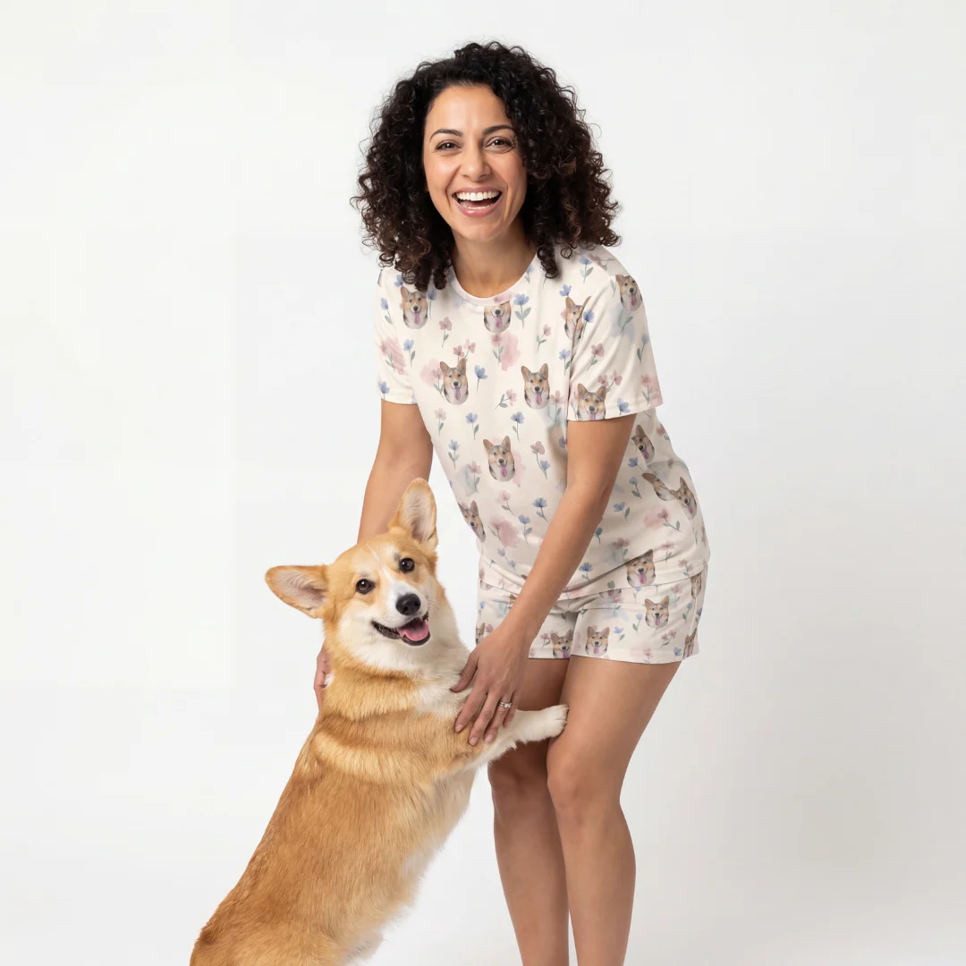 Relaxed T-Shirt Pajama Set | Pet Face Pajamas - Image 13