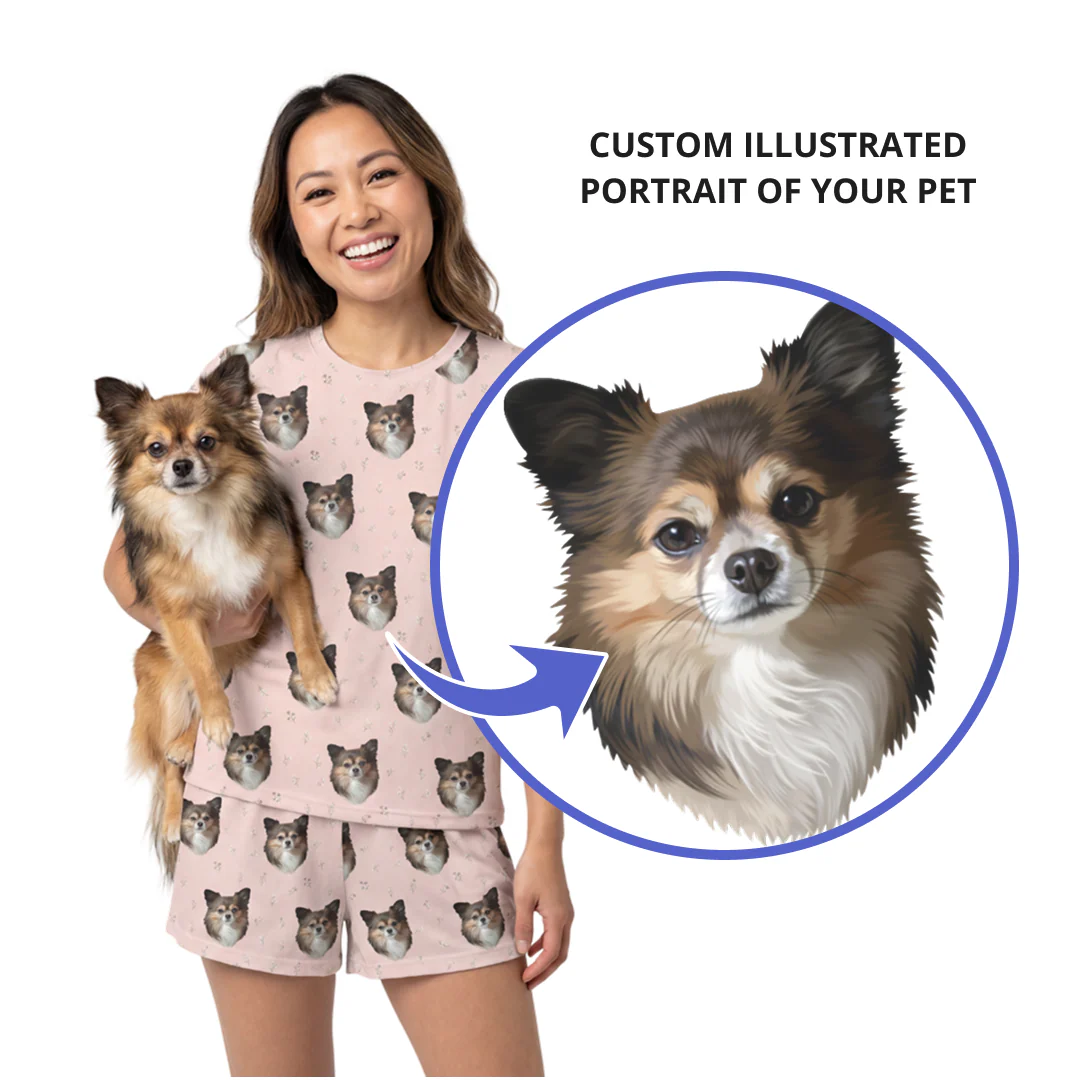 Relaxed T-Shirt Pajama Set | Pet Face Pajamas - Image 3