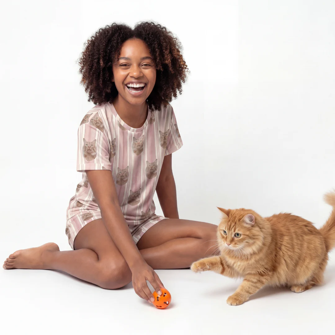 Relaxed T-Shirt Pajama Set | Pet Face Pajamas - Image 6