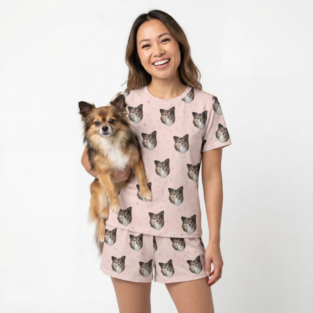 Relaxed T-Shirt Pajama Set | Pet Face Pajamas - Image 9