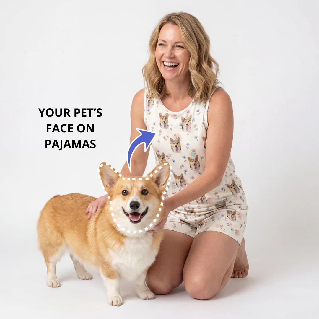 Tank Top Pajama Set | Pet Face Pajamas - Image 3