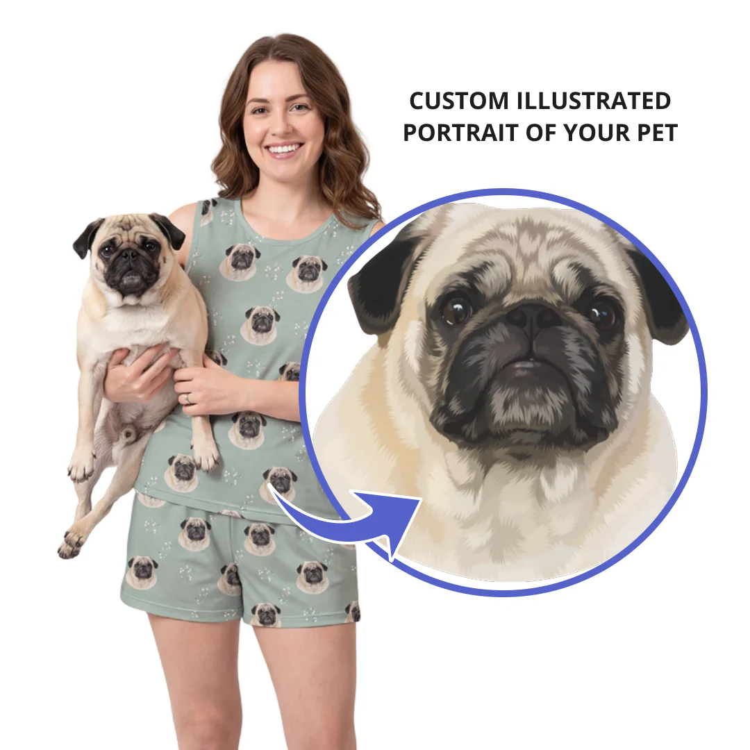 Tank Top Pajama Set | Pet Face Pajamas - Image 4
