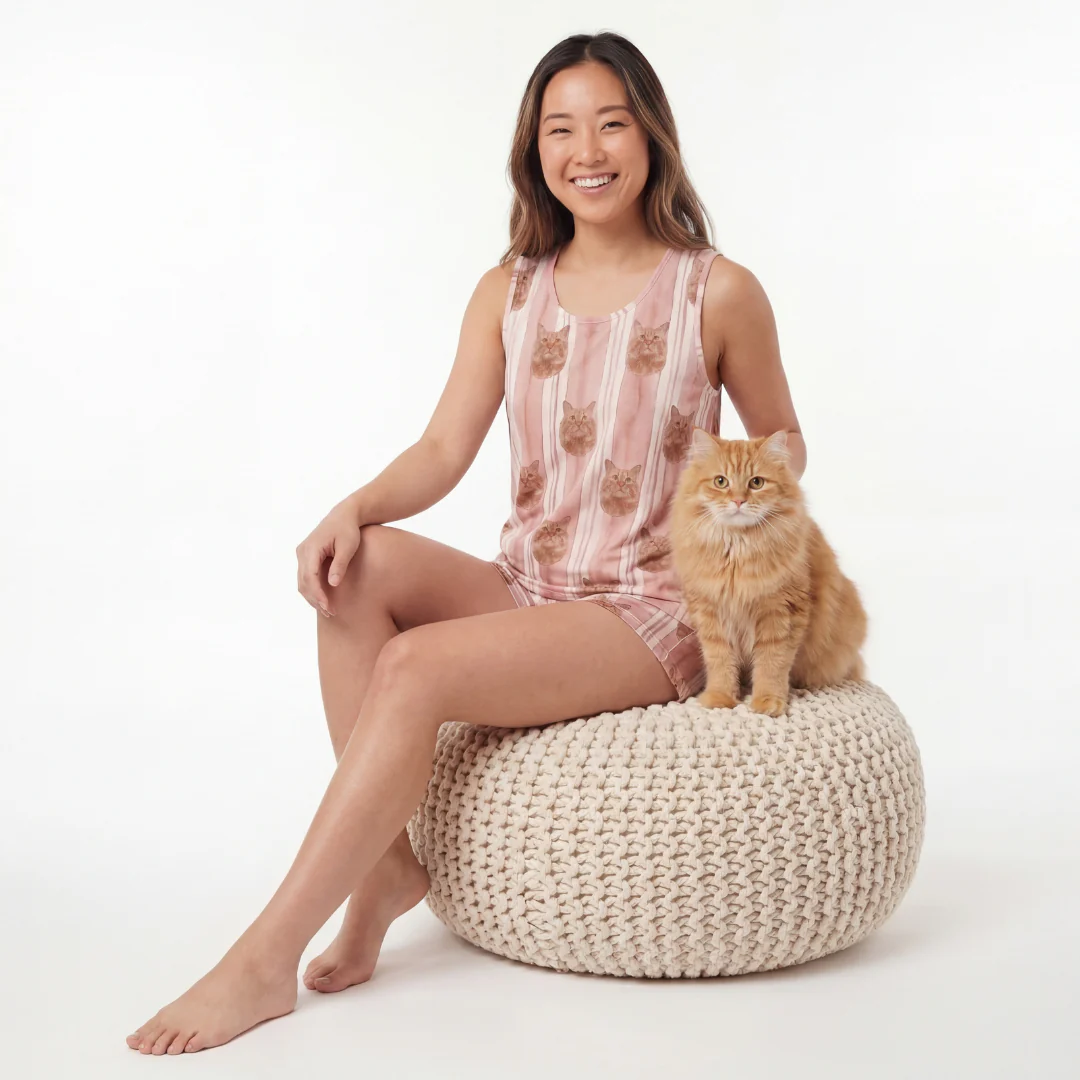 Tank Top Pajama Set | Pet Face Pajamas - Image 7