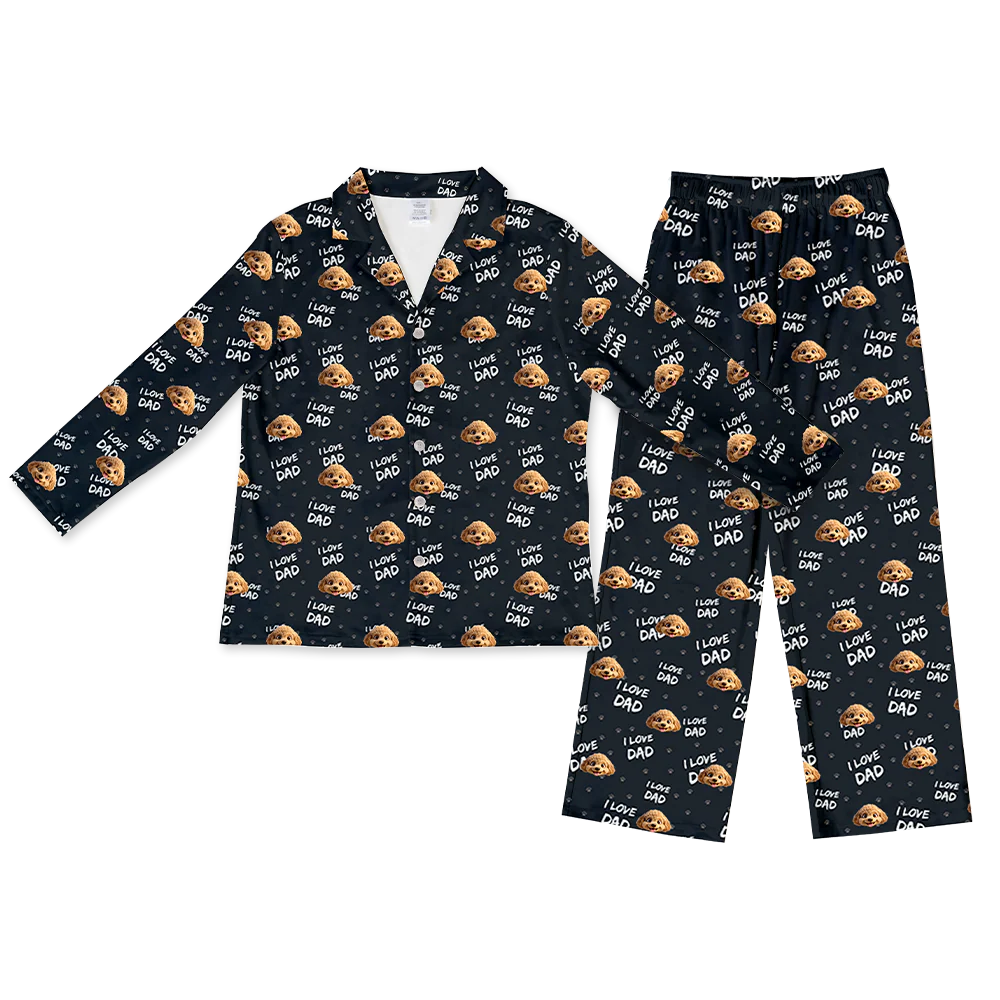 Adult Custom Cartoon Pet Face Pajamas - Image 15