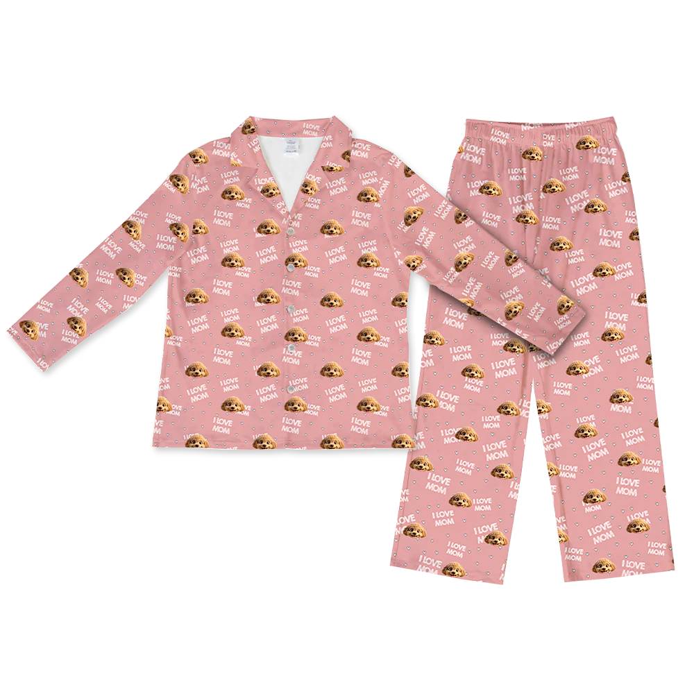 Adult Custom Cartoon Pet Face Pajamas - Image 16