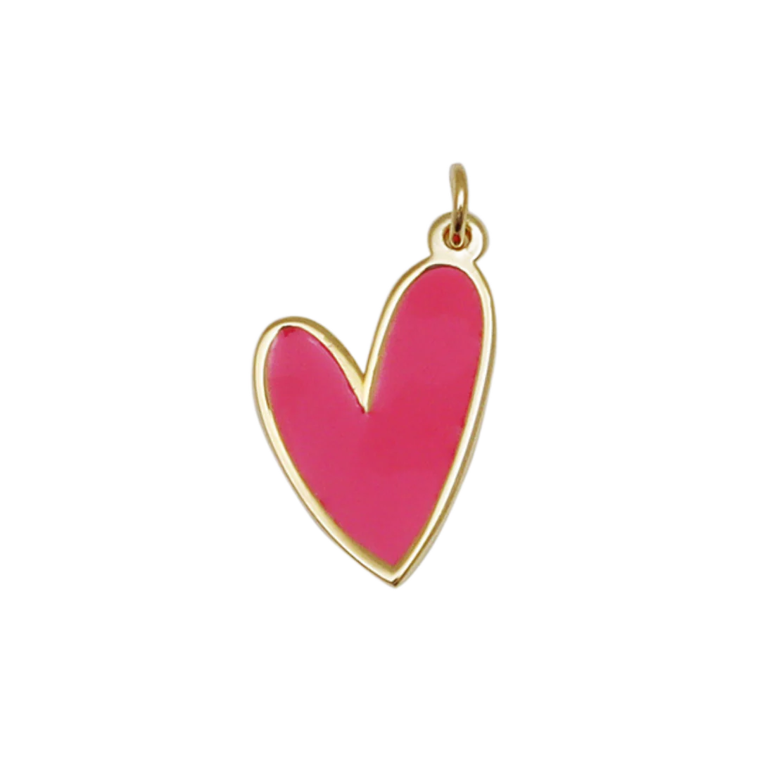 Stylized Red Heart Charm