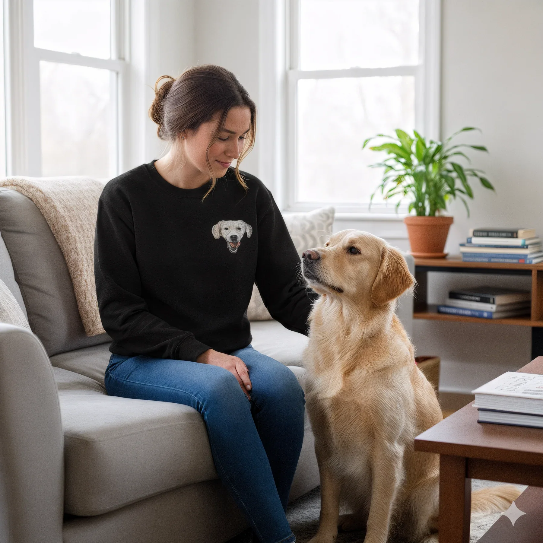 Custom Embroidered Crewneck With Your Pet's Face - Image 3