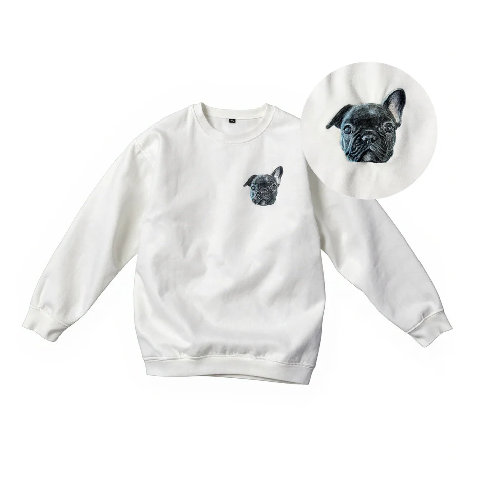 Custom Embroidered Crewneck With Your Pet's Face - Image 5