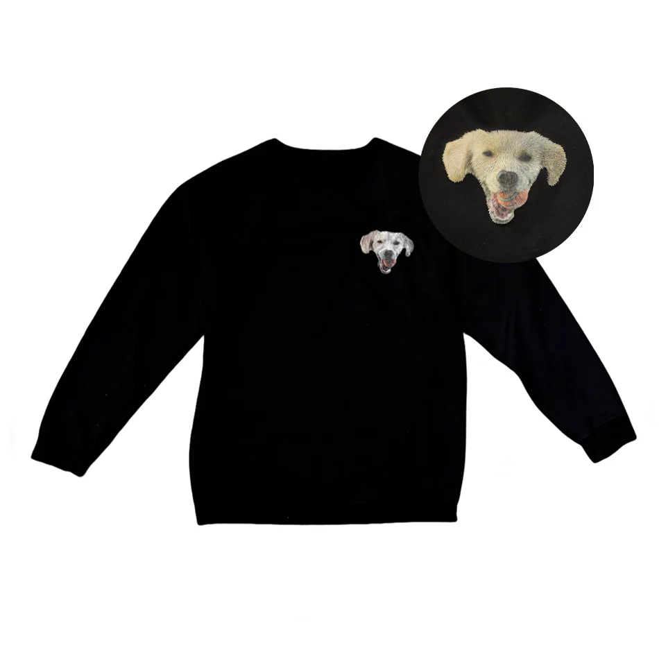 Custom Embroidered Crewneck With Your Pet's Face - Image 6