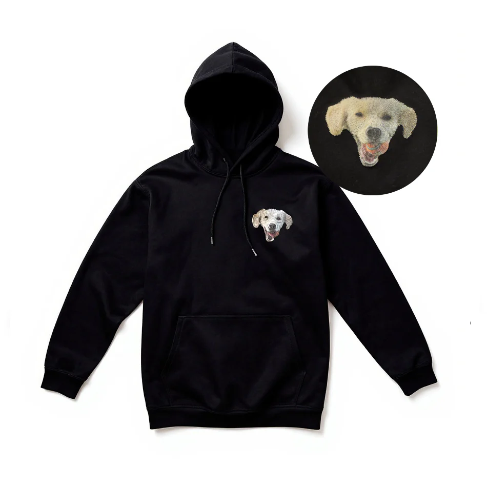 Custom Embroidered Hoodie With Your Pet's Face - Image 6