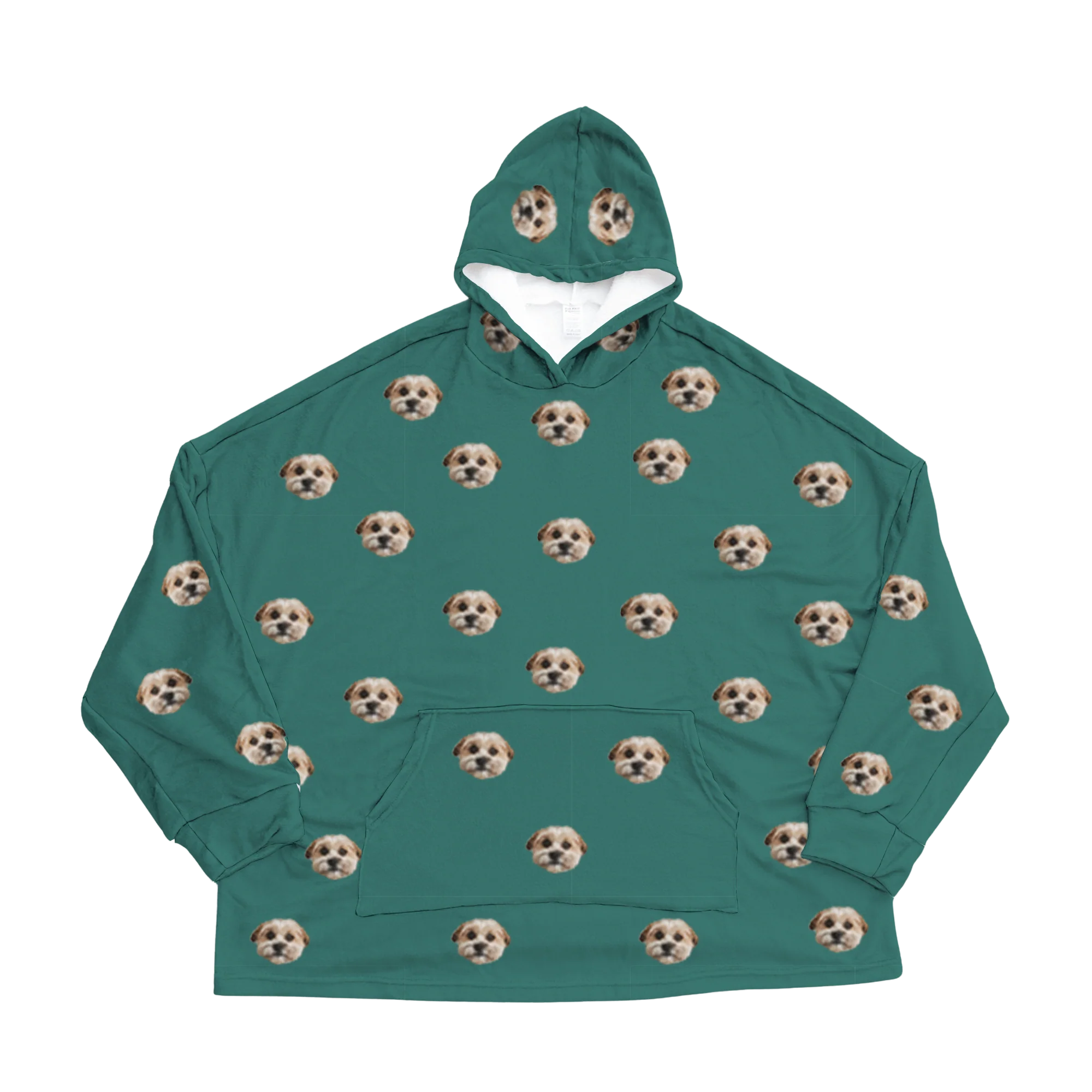Adult Custom Pet Face Fleece Blanket Hoodie - Image 12