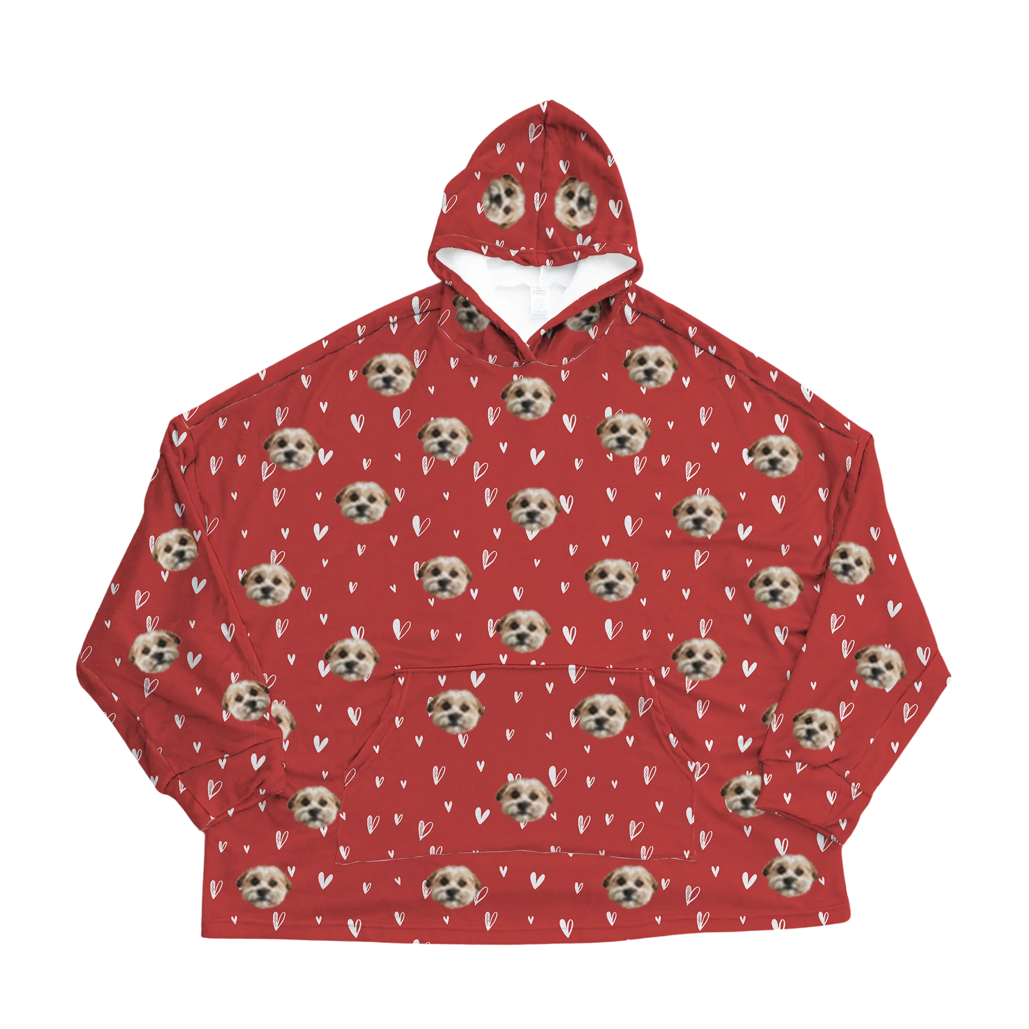Adult Custom Pet Face Fleece Blanket Hoodie - Image 18