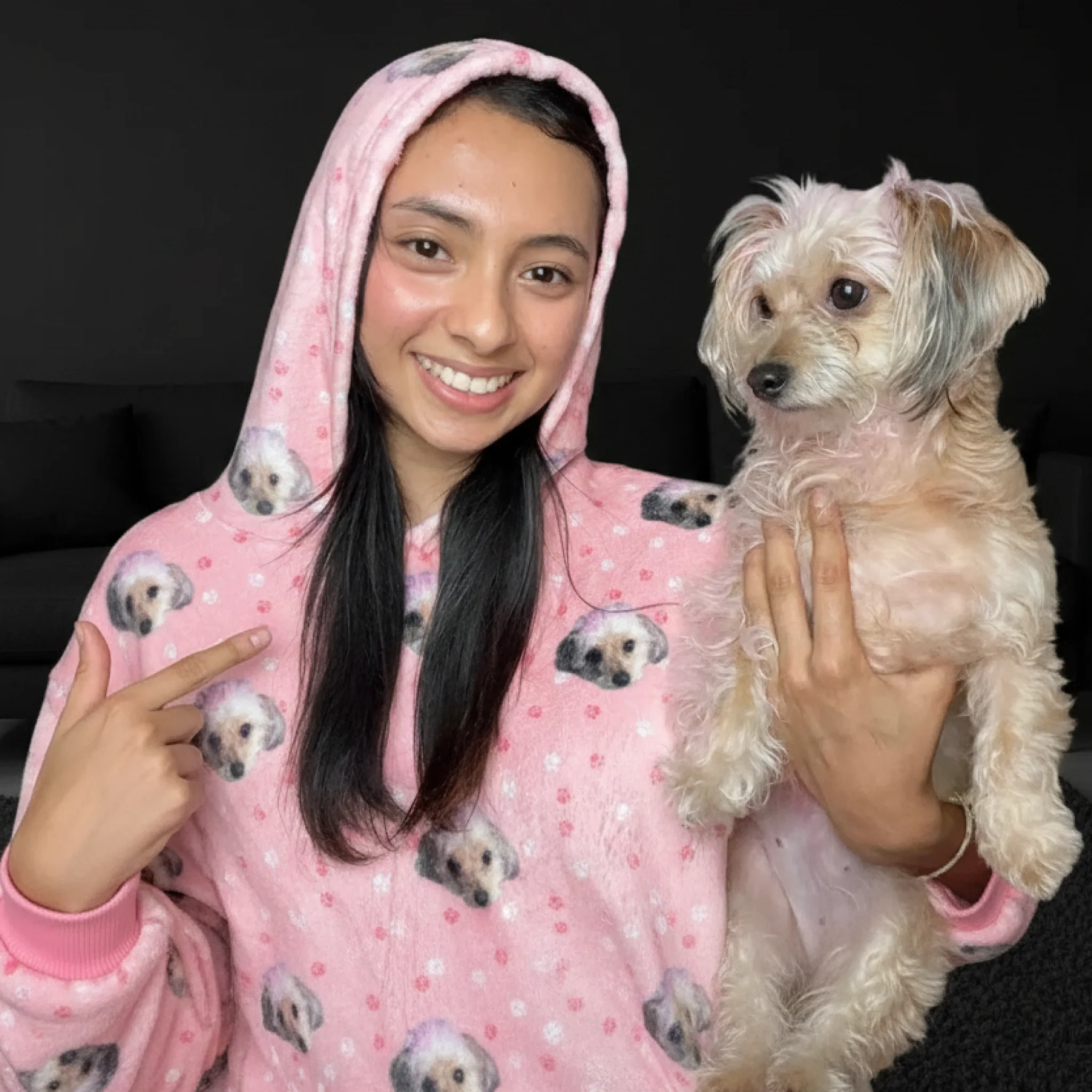 Adult Custom Pet Face Fleece Blanket Hoodie - Image 4