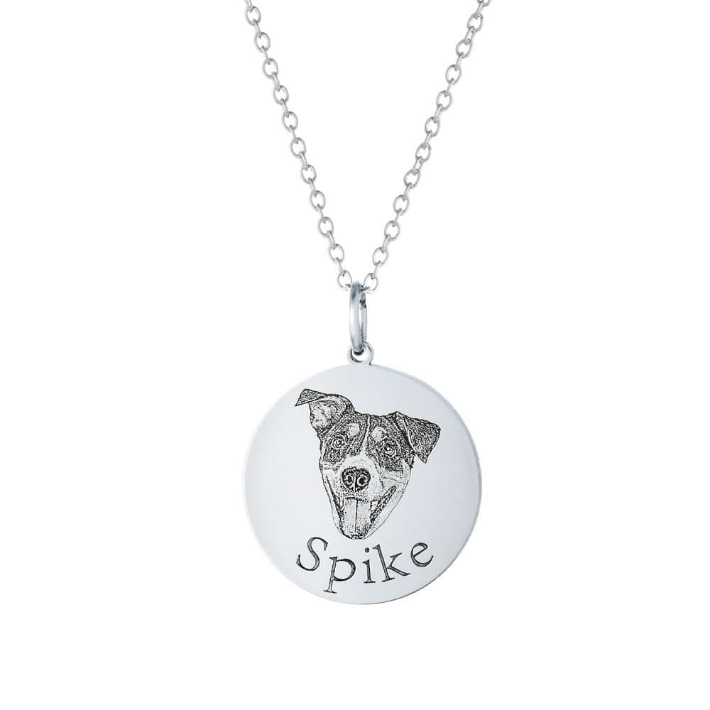 Custom Engraved Pet Portrait Necklace - Image 10