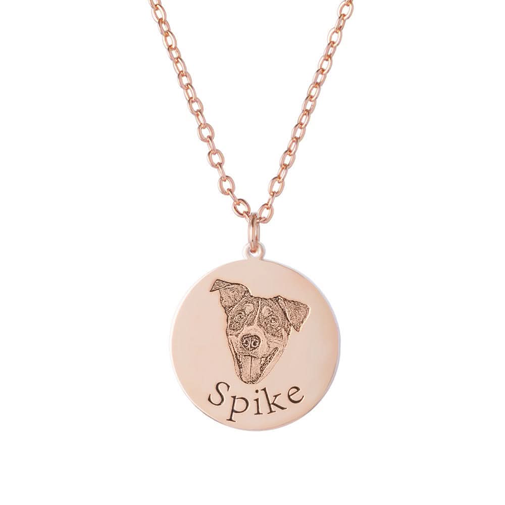 Custom Engraved Pet Portrait Necklace - Image 13