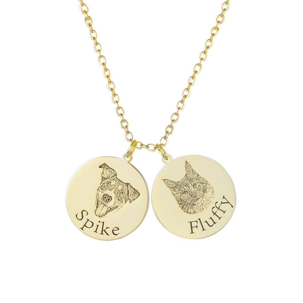Custom Engraved Pet Portrait Necklace - Image 17