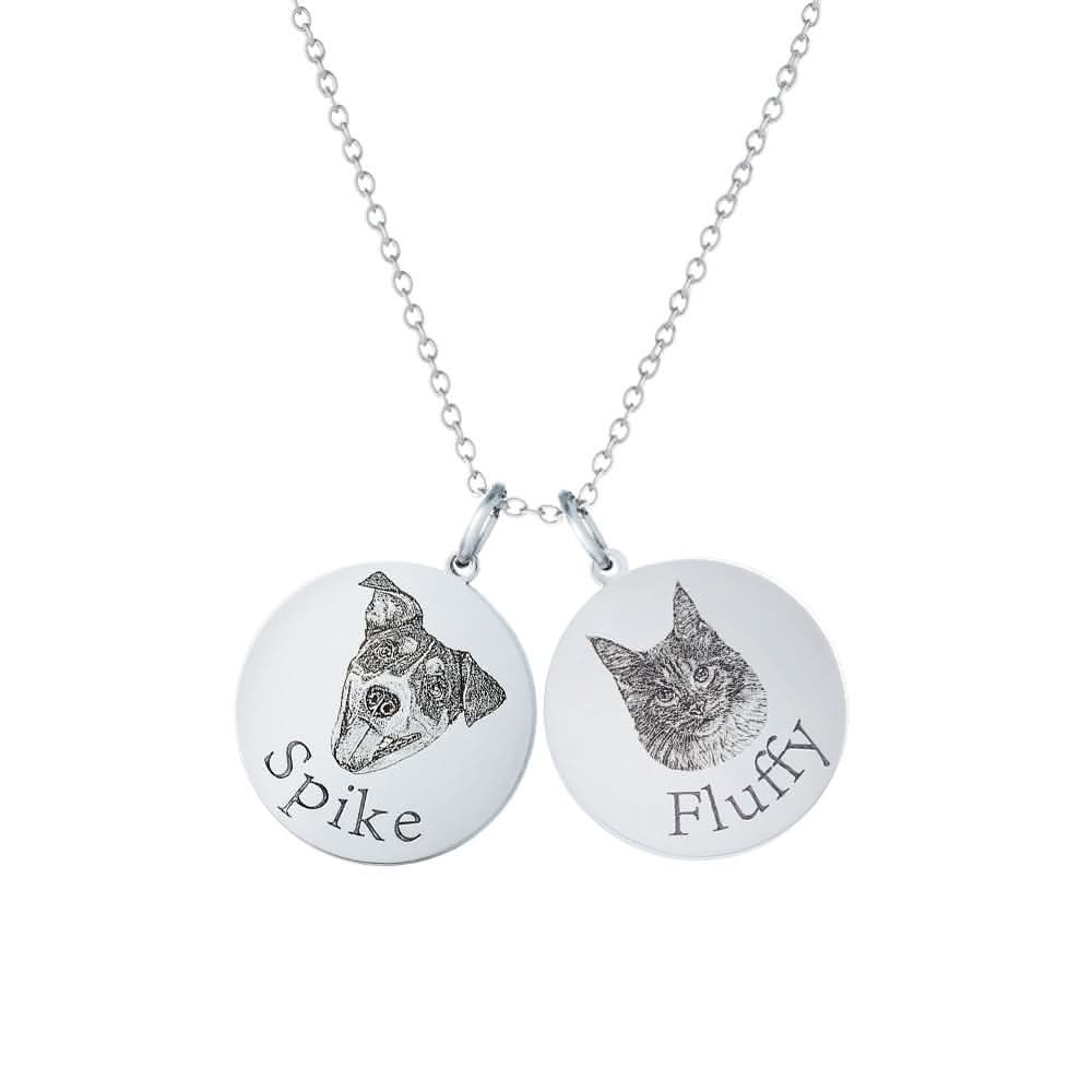 Custom Engraved Pet Portrait Necklace - Image 19
