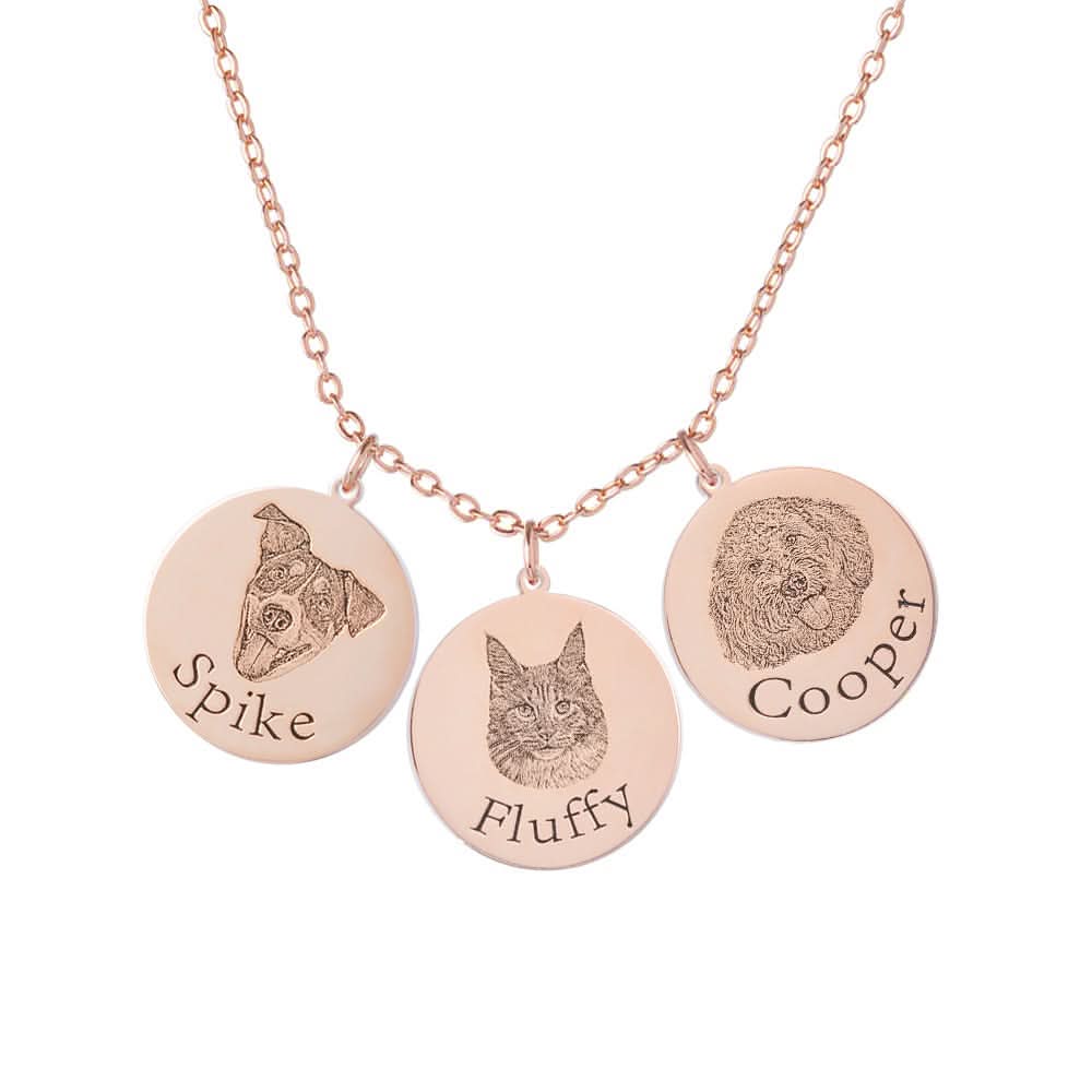 Custom Engraved Pet Portrait Necklace - Image 21