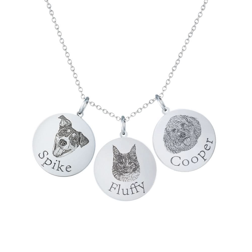 Custom Engraved Pet Portrait Necklace - Image 23