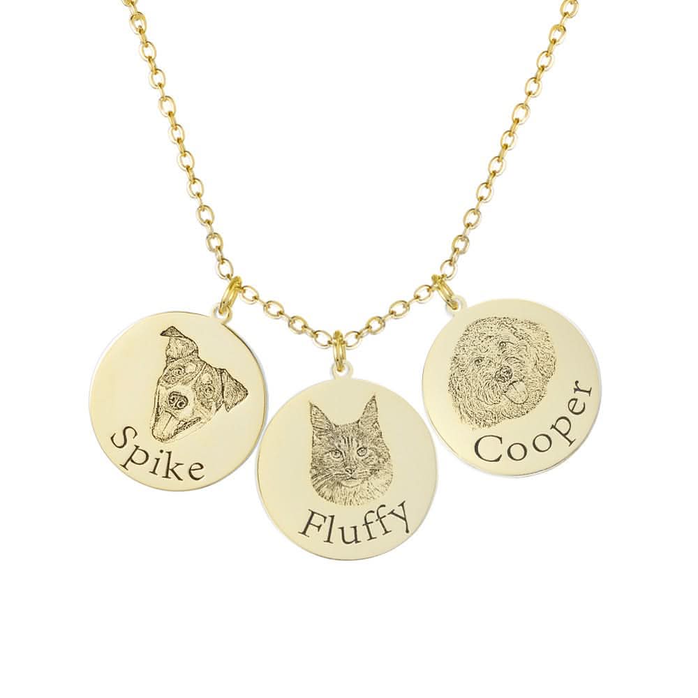 Custom Engraved Pet Portrait Necklace - Image 25