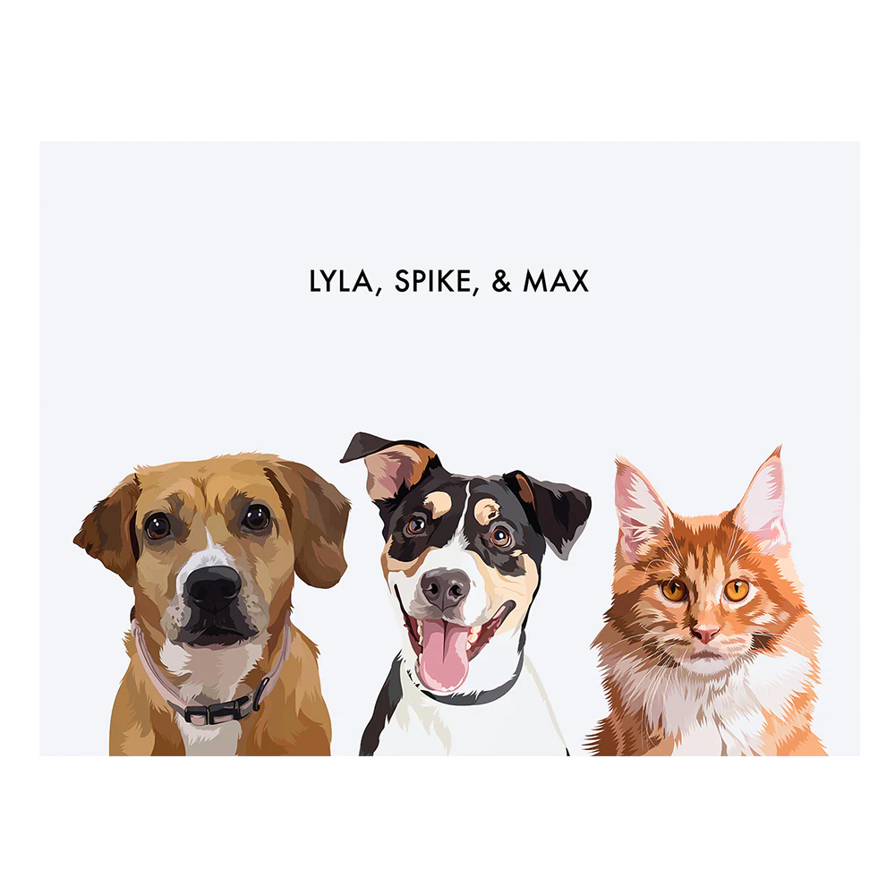 Custom Three Pet Portrait - Image 48