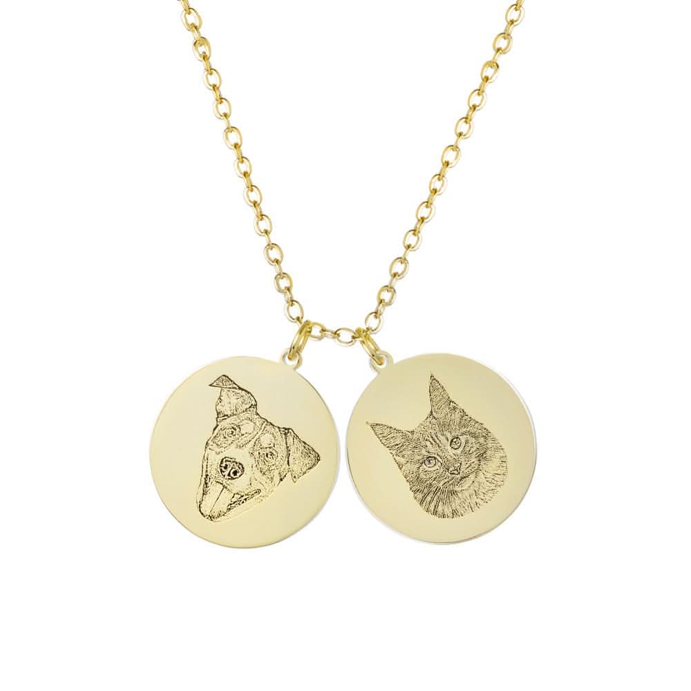 Custom Engraved Pet Portrait Necklace - Image 16
