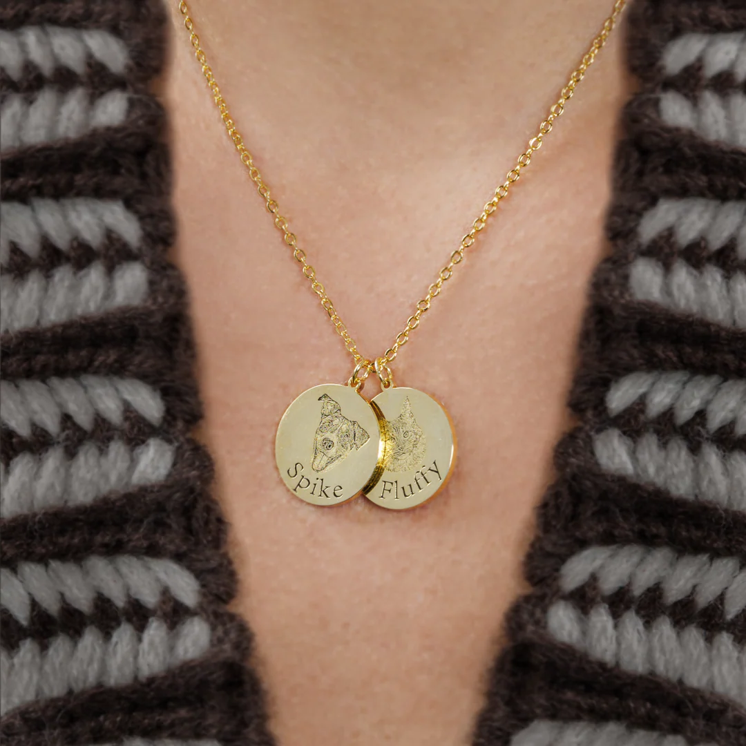 Custom Engraved Pet Portrait Necklace - Image 3