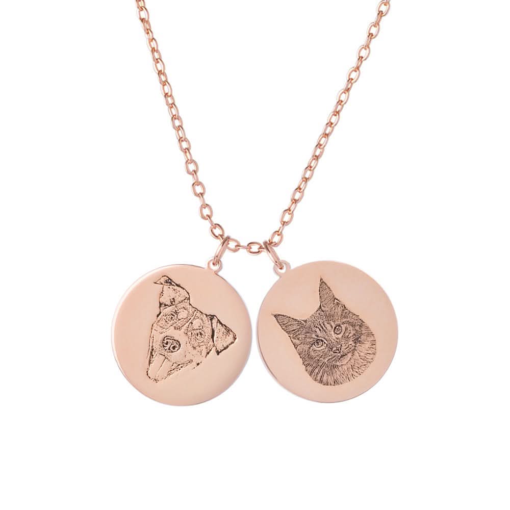 Custom Engraved Pet Portrait Necklace - Image 14