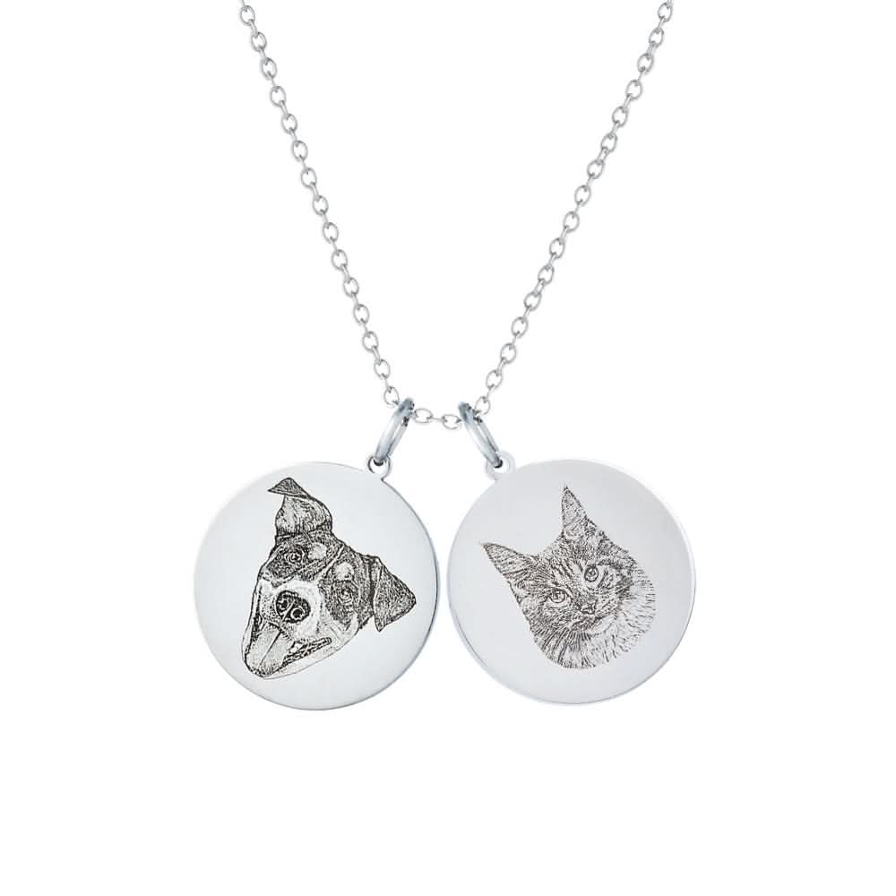 Custom Engraved Pet Portrait Necklace - Image 18