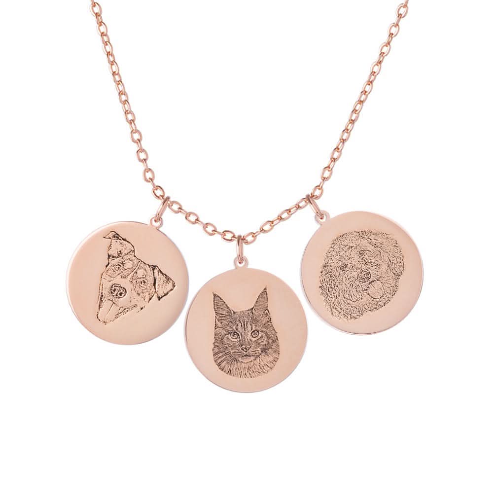 Custom Engraved Pet Portrait Necklace - Image 20