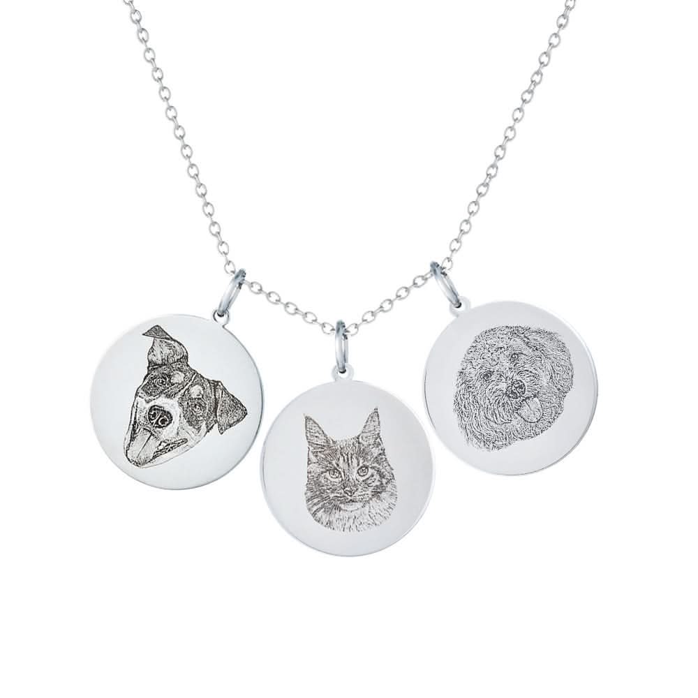 Custom Engraved Pet Portrait Necklace - Image 22