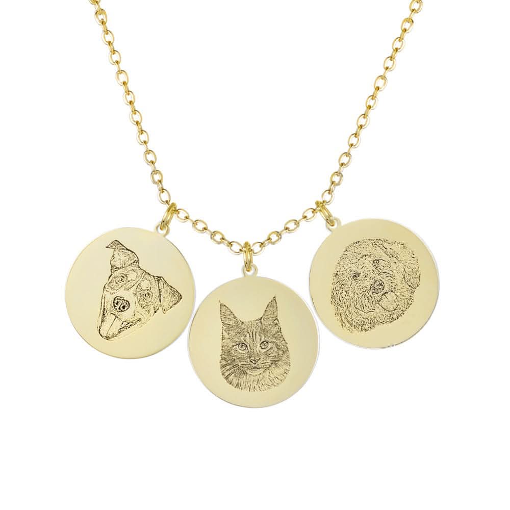 Custom Engraved Pet Portrait Necklace - Image 24