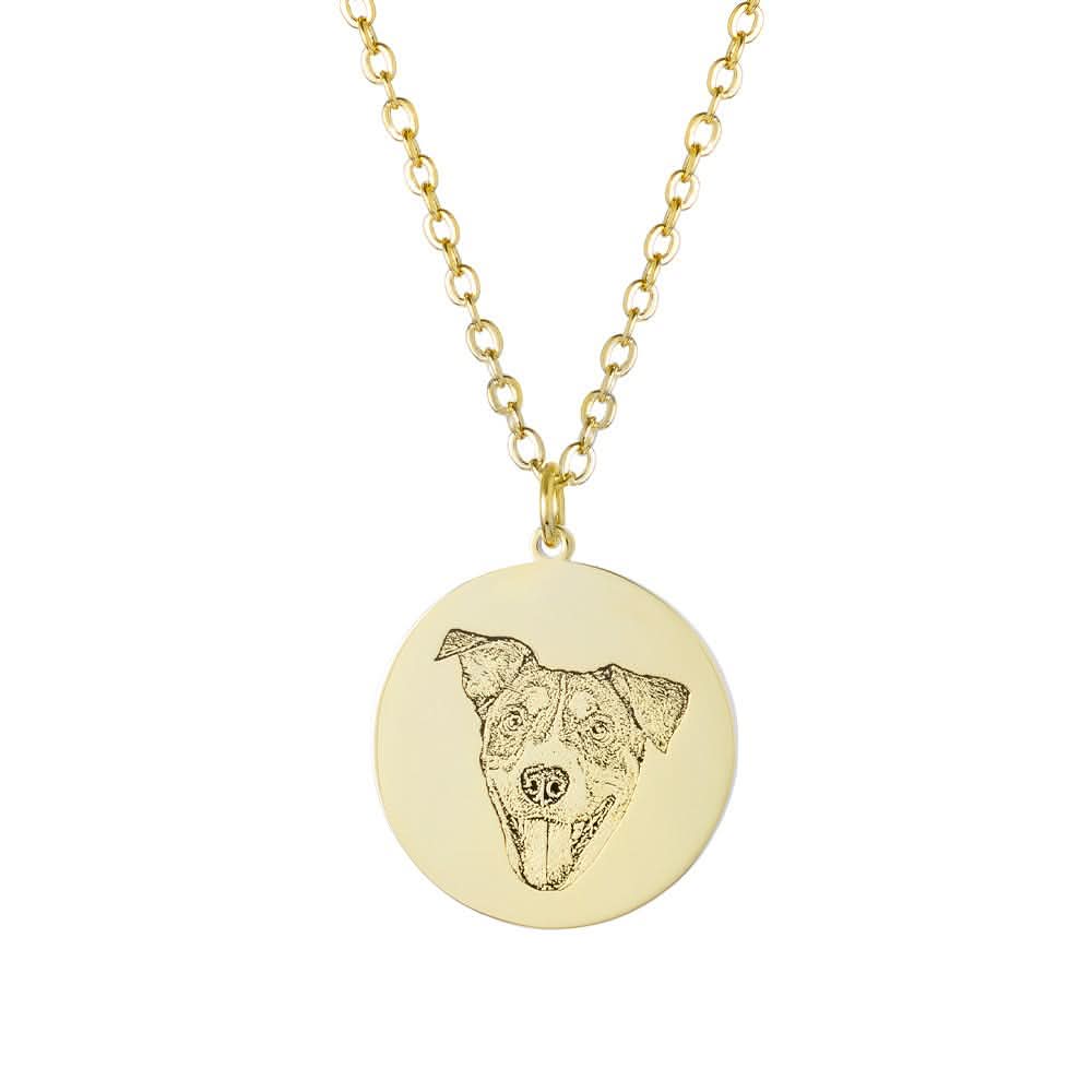 Custom Engraved Pet Portrait Necklace - Image 8