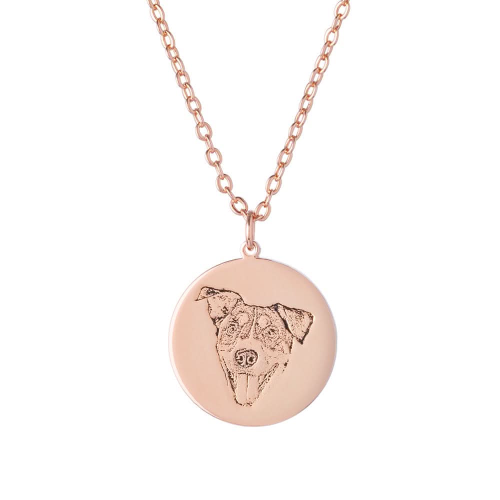 Custom Engraved Pet Portrait Necklace - Image 9
