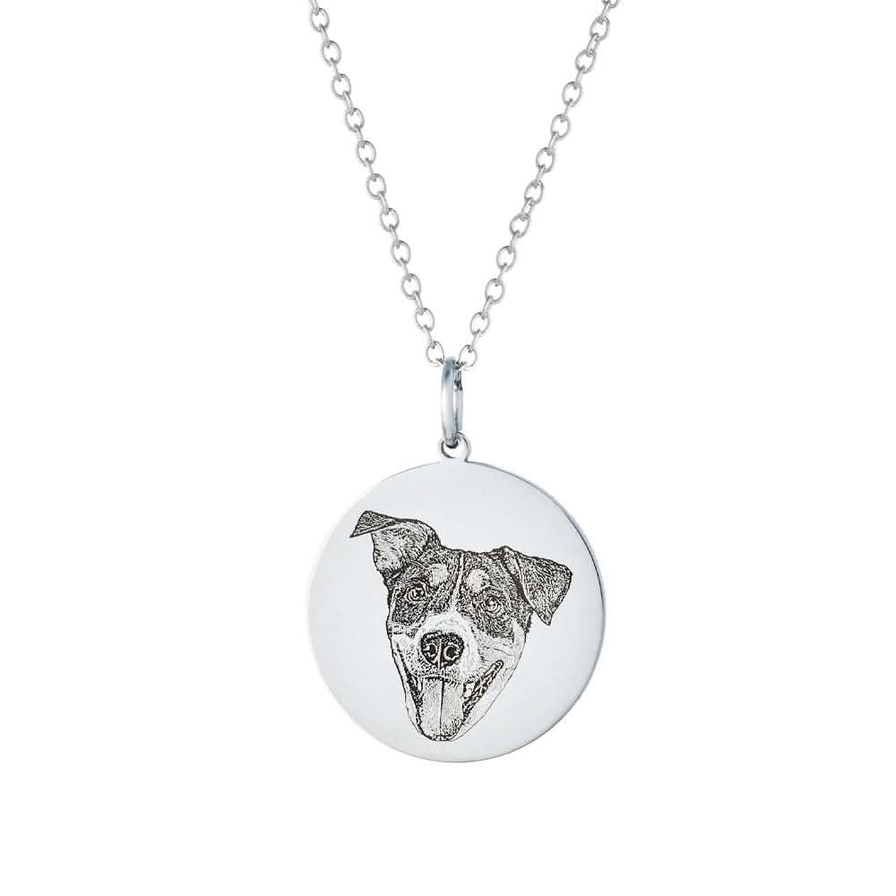 Custom Engraved Pet Portrait Necklace - Image 11