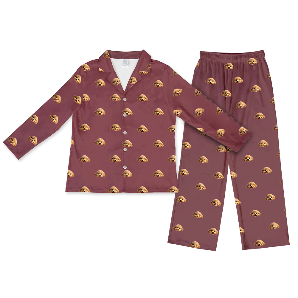 Adult Custom Cartoon Pet Face Pajamas - Image 10