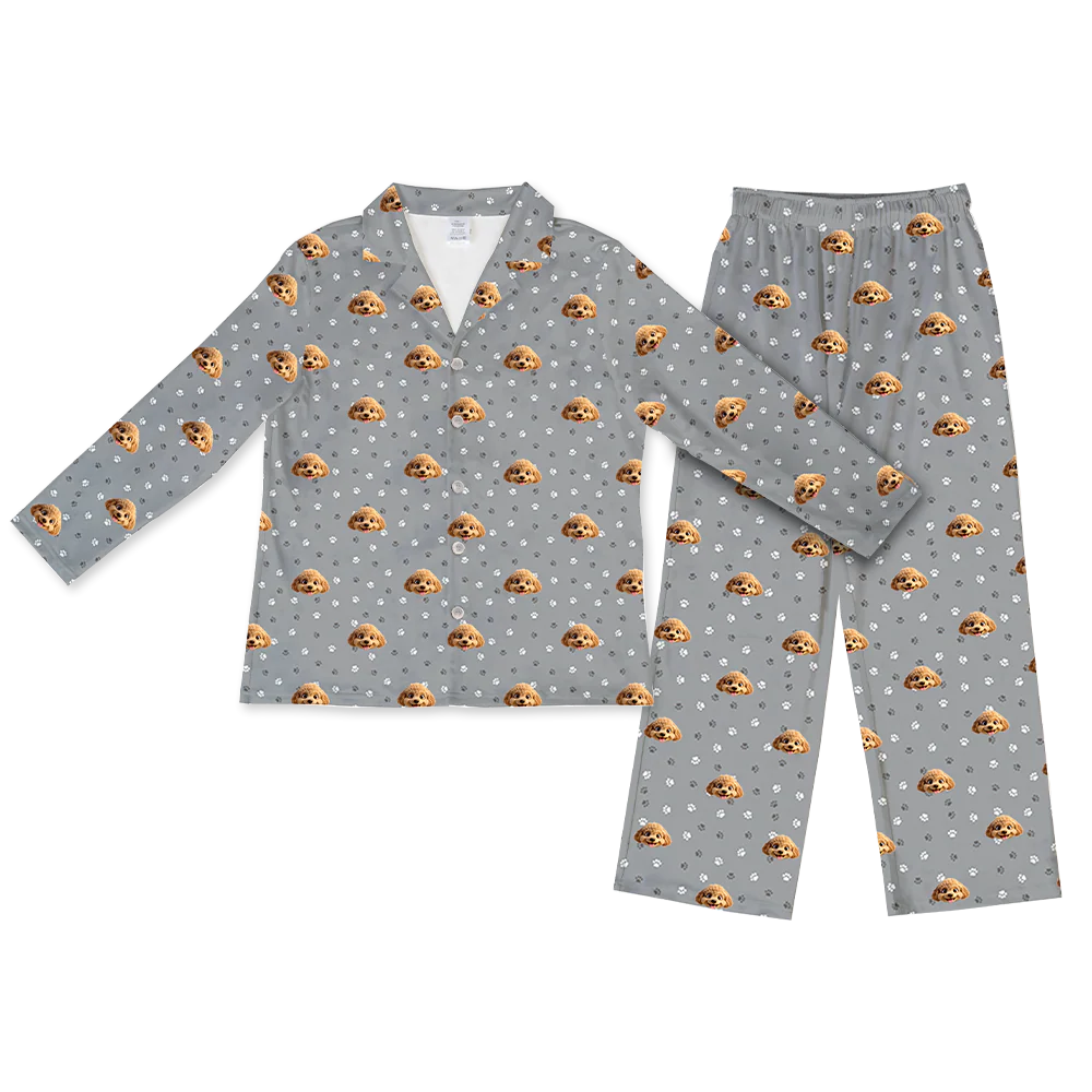 Adult Custom Cartoon Pet Face Pajamas - Image 13