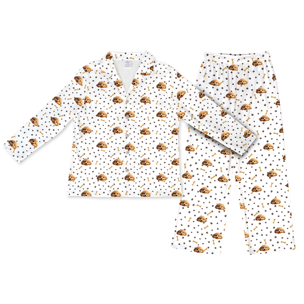 Adult Custom Cartoon Pet Face Pajamas - Image 14