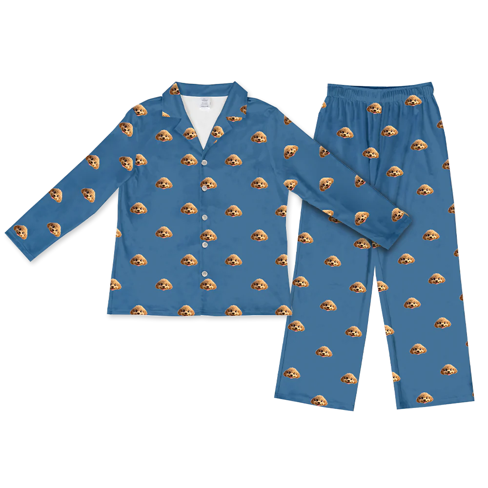 Adult Custom Cartoon Pet Face Pajamas - Image 17