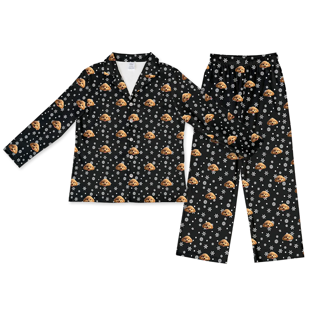 Adult Custom Cartoon Pet Face Pajamas - Image 28