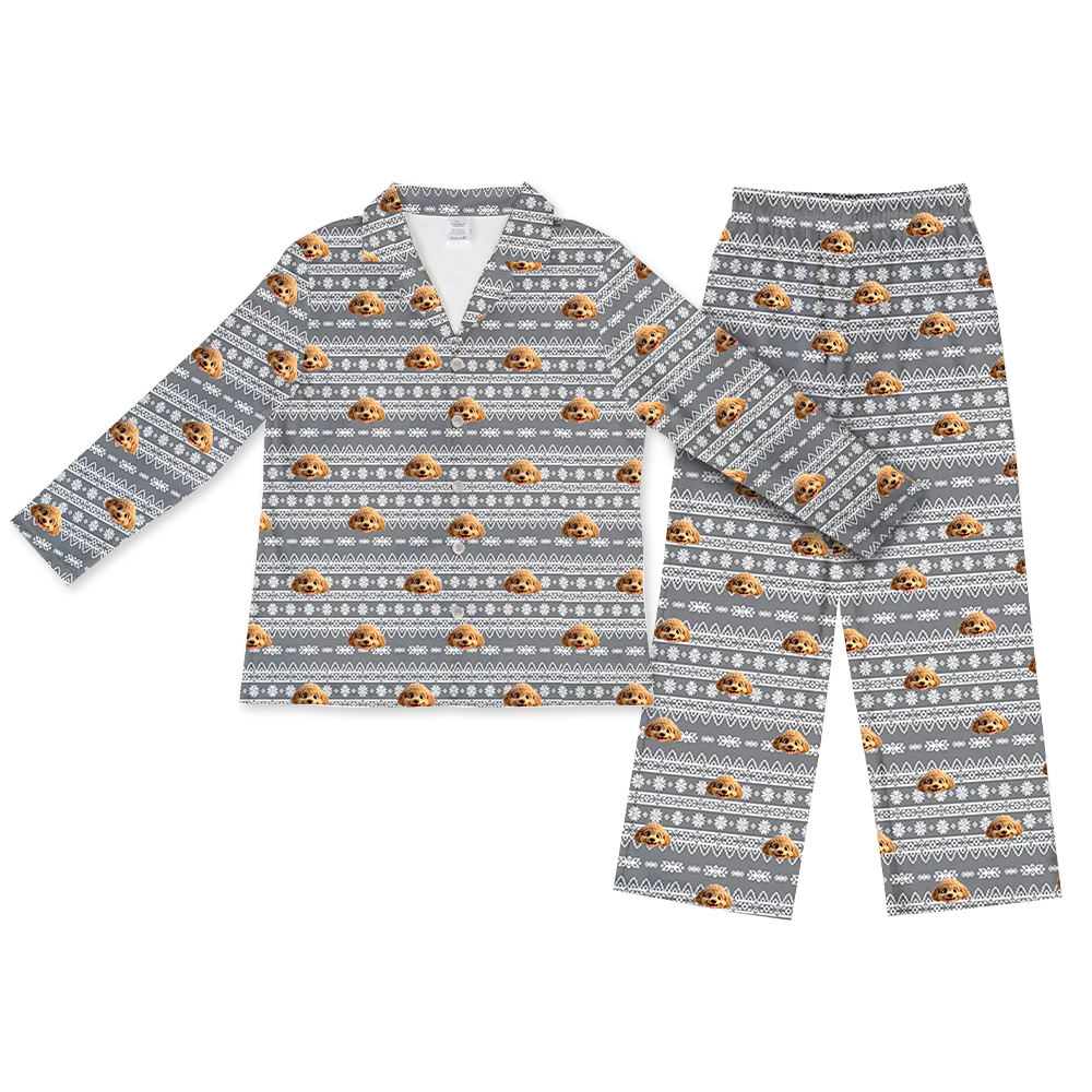 Adult Custom Cartoon Pet Face Pajamas - Image 29