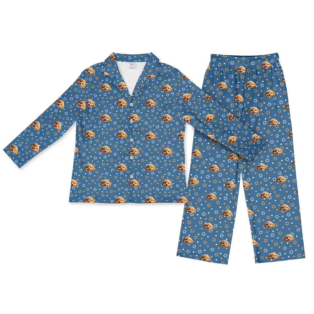 Adult Custom Cartoon Pet Face Pajamas - Image 30