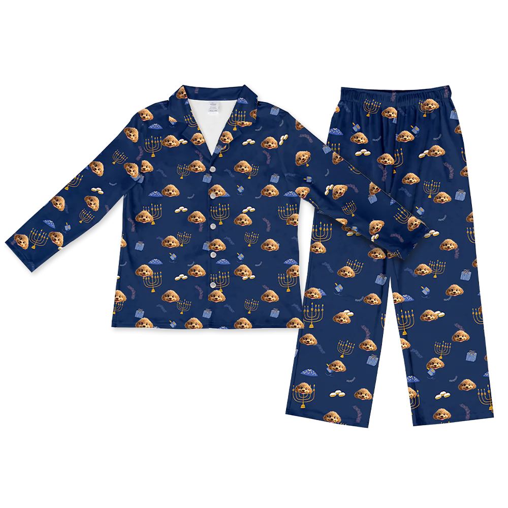Adult Custom Cartoon Pet Face Pajamas - Image 31