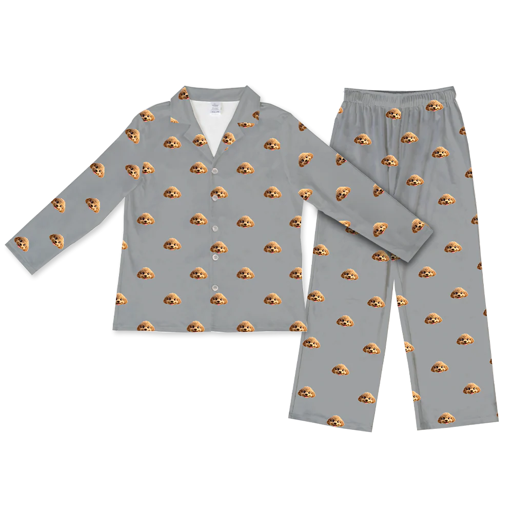Adult Custom Cartoon Pet Face Pajamas - Image 6